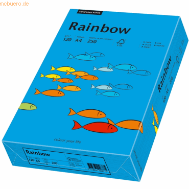 5 x Papyrus Multifunktionspapier Rainbow A4 120 g/qm intensivblau VE=2