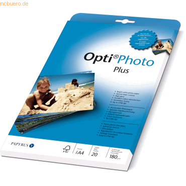 Papyrus Foto-Papier OptiPhoto Plus A4 180 g/qm hochglnzend wei 20 Bl