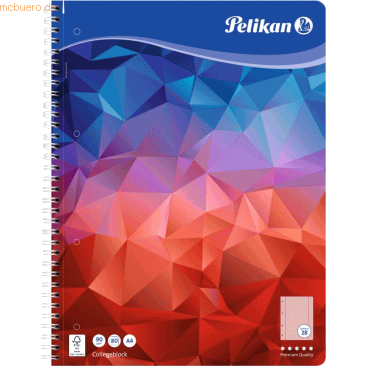 5 x Pelikan Spiralblock A4 Lineatur 28 90g/qm 80 Blatt