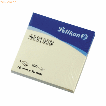 10 x Pelikan Notizhaftzettel gelb 76x76mm 100 Blatt
