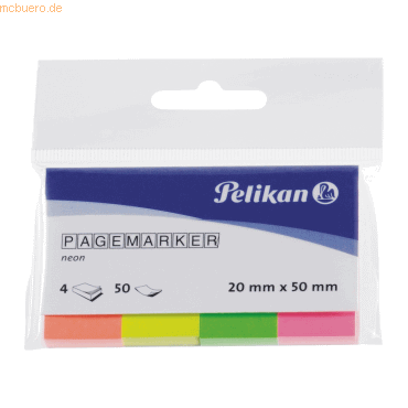 10 x Pelikan Pagemarker neon Mix 20x50mm 4x50 Blatt