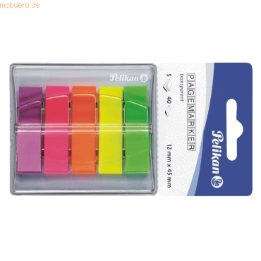 10 x Pelikan Pagemarker 12x45mm 5x40 Blatt Transparent-Mix