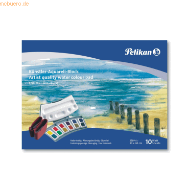 Pelikan Aquarell-Malblock FR 3/10 30x40cm 250g/qm 10 Blatt feingrau