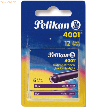 8 x Pelikan Tintenpatrone 4001 TP/6 sortiert Blister Inhalt 2 Stck
