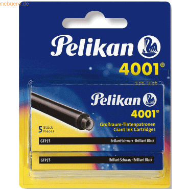Pelikan Tintenpatrone 4001 Groraum GTP/5 brillant-schwarz Blister Inh
