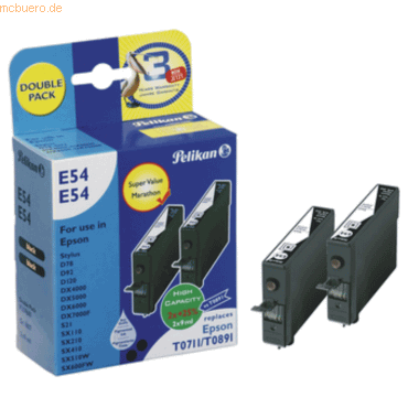 Pelikan Tintenpatrone E54 kompatibel mit Epson T071140/T0891 schwarz V
