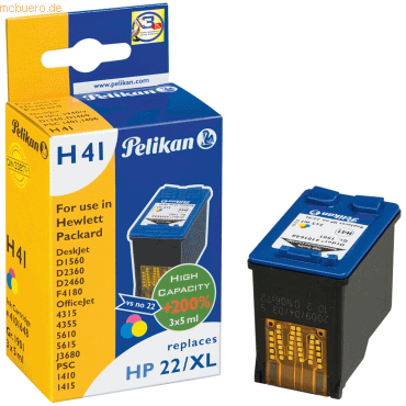 Pelikan Tintenpatrone kompatibel mit HP 22XL schwarz 15ml