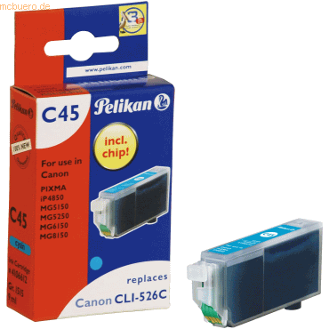 Pelikan Tintenpatrone kompatibel mit Canon CLI-526 Gr. 1515 cyan 9ml