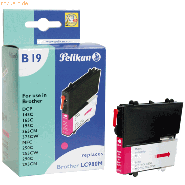 Pelikan Tintenpatrone kompatibel mit Brother LC980 magenta 7ml