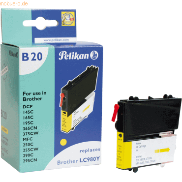 Pelikan Tintenpatrone kompatibel mit Brother LC980 yellow 7ml