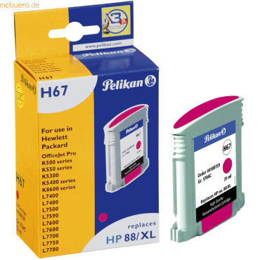 Pelikan Tintenpatrone kompatibel mit HP C9392AE magenta 25ml