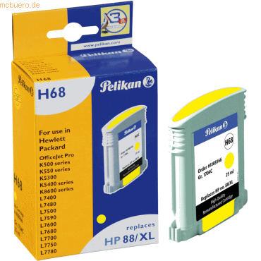 Pelikan Tintenpatrone kompatibel mit HP C9393AE gelb 25ml