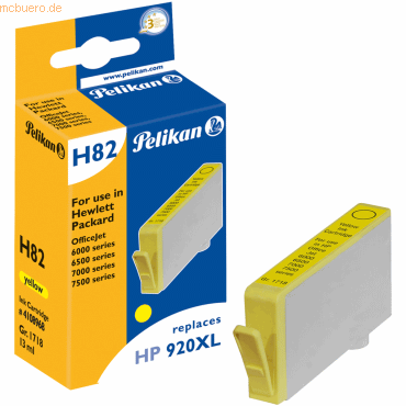 Pelikan Tintenpatrone kompatibel mit HP920XL gelb 13ml
