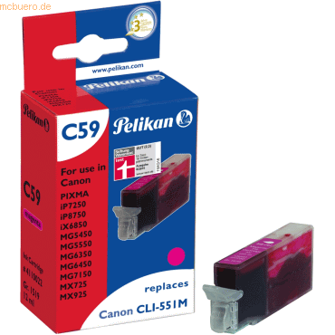 Pelikan Tintenpatrone kompatibel mit Canon CLI-551M magenta Typ C59