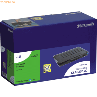 Pelikan Toner kompatibel mit Samsung CLP-510D5C incl. Chip cyan