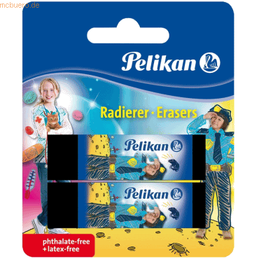 8 x Pelikan Radierer AB 20/2 schwarz 65x12x21mm VE=2 Stck