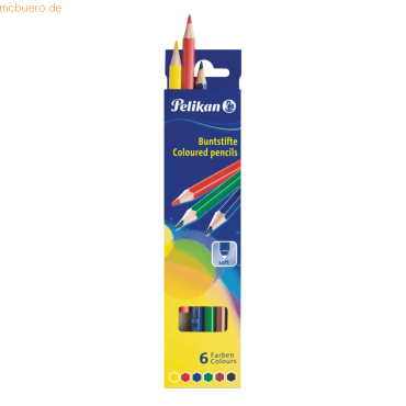 10 x Pelikan Buntstifte Standard dreieckig 6 Farben sortiert