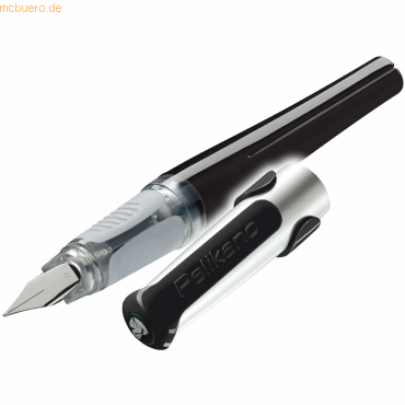 Pelikan Schulfller Pelikano P480 M schwarz + 2 Tintenpatronen GTP Bli