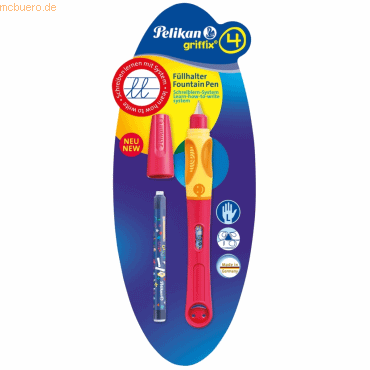 Pelikan Fllhalter Griffix 4 cherry/rot P2CHL fr Linkshnder