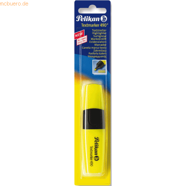 8 x Pelikan Textmarker 490 leuchtgelb Blister