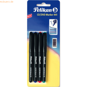 10 x Pelikan CD/DVD-Marker 441 sortiert Blister Inhalt 4 Stck
