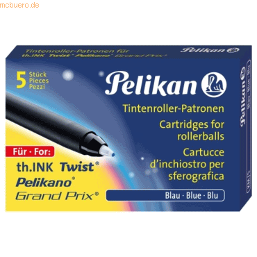 Pelikan Tintenroller-Patronen KM/5 blau Blister VE=2x5 Stck