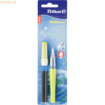 8 x Pelikan Schulfller Pelikano P480 A grn + 2 Tintenpatronen GTP Bl