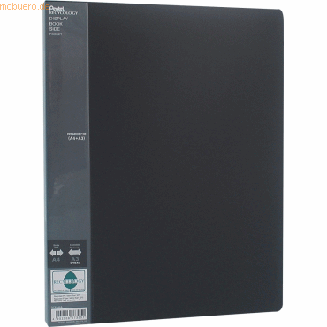 Pentel Sichtbuchmappe Side A4/A3 60 Hllen schwarz
