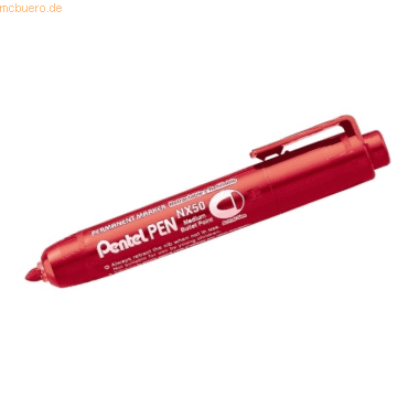 12 x Pentel Permanentmarker Retractable Rundspitze 1,7mm rot