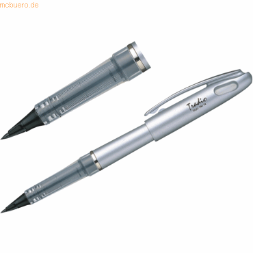 Pentel Federschreiber Gehusefarbe silber Schreibfarbe schwarz