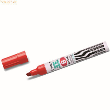 12 x Pilot Permanentmarker breit 2-4,5mm Keilspitze rot