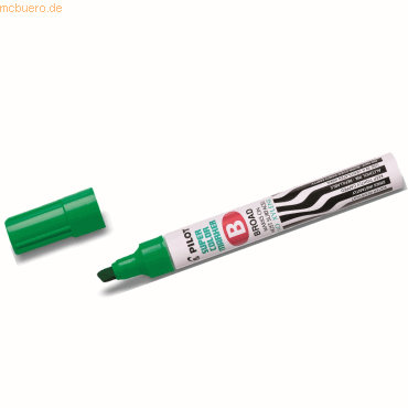 12 x Pilot Permanentmarker breit 2-4,5mm Keilspitze grn