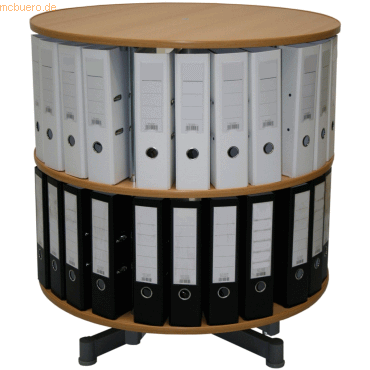 Reef Ordnerdrehs�ule H88 cm 2 Etagen f�r 48 Ordner buche