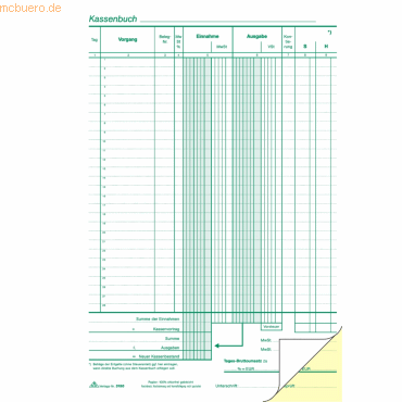 RNK Kassenbuch A4 2x50 Blatt nummeriert