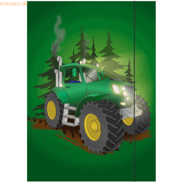 RNK Zeichenmappe A3 Karton 350g/qm Gummizug Traktor