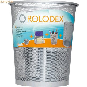Rolodex Schreibtisch-Starterset Mesh 4 Teile Metall silber