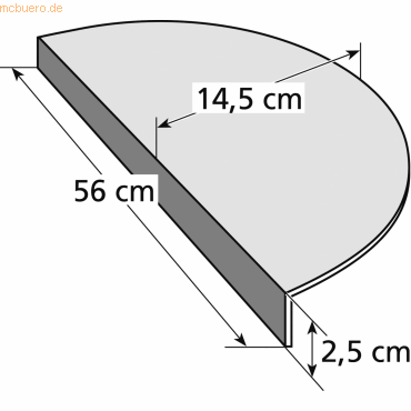 RS Office Stufenmatte halbkreis 14,5x56cm transparent