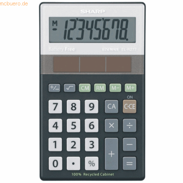 Sharp Taschenrechner EL-R277 8-stellig Solarbetrieb schwarz