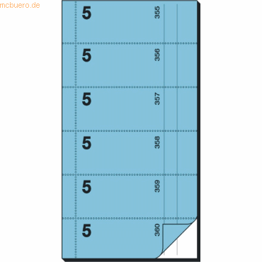 Sigel Bonbuch 105x200mm 2x60 Blatt 360 Abrisse blau/wei