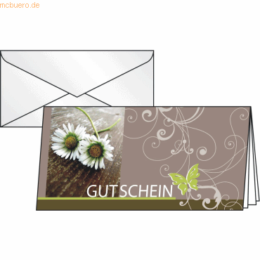 Sigel Faltkarte DL 220g/qm Gutschein Favourite VE=10 Stück inkl. Umsch