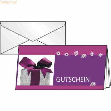 Sigel Faltkarte DL 220g/qm Gutschein Excitement VE=10 Stück inkl. Umsc