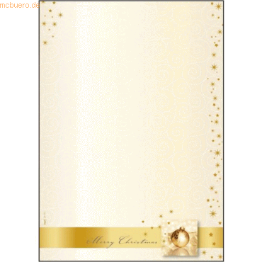 Sigel Designpapier Weihnachten A4 90g/qm 100 Blatt Golden Times