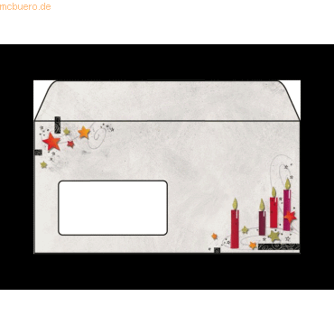 Sigel Briefumschlge Weihnachten Candle Light DINlang Fenster VE=25 St