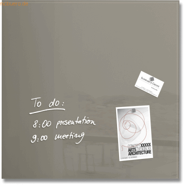 Sigel Glas-Magnetboard artverum 48x48cm taupe