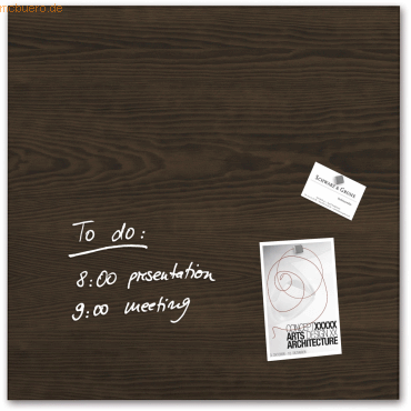 Sigel Glas-Magnetboard artverum Design dark-wood 48x48 cm