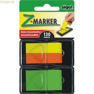 12 x Sigel Z-Marker Neon 2x 12x45mm 1x25x45mm 130 Blatt neongelb neono