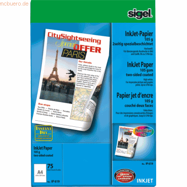 Sigel InkJet-Papier 2seitig spezialbeschichtet 105g 75 Blatt