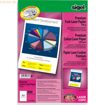 Sigel Premium-Farb-Laser/-Kopier-Papier A4 100g/qm 500 Blatt fr beids