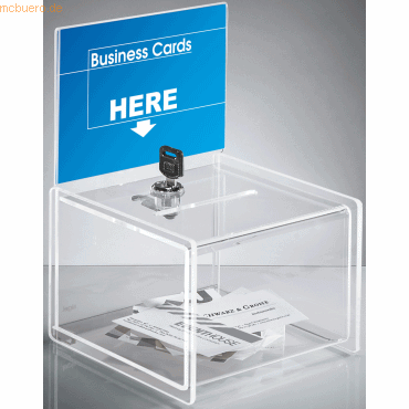Sigel Aktionsbox mit Schloss 150x220x150mm mit Einstecktafel glasklar