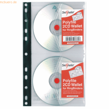 5 x Snopake CD/DVD-Hllen A4 Polyfile fr 2 CD transparent